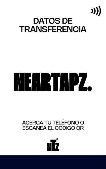 Placa de NearTapz Pay: datos de transferencia